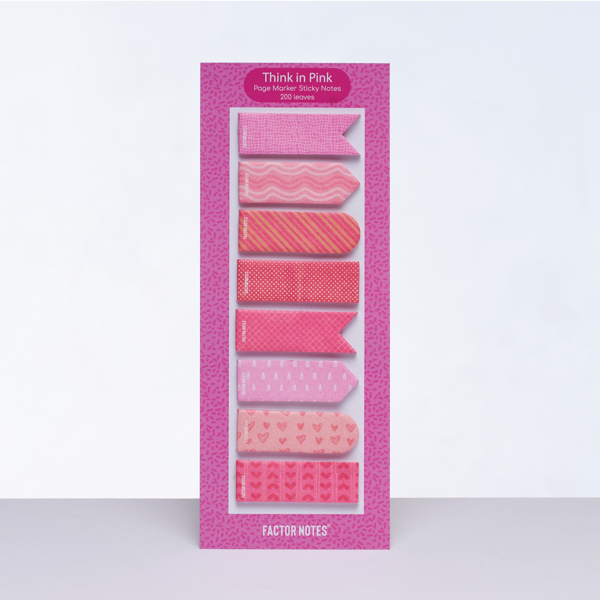 One Pink Sticky Note Think in Pink Sticky Notes | 200+ Page Markers in 8 Cute Designs ...