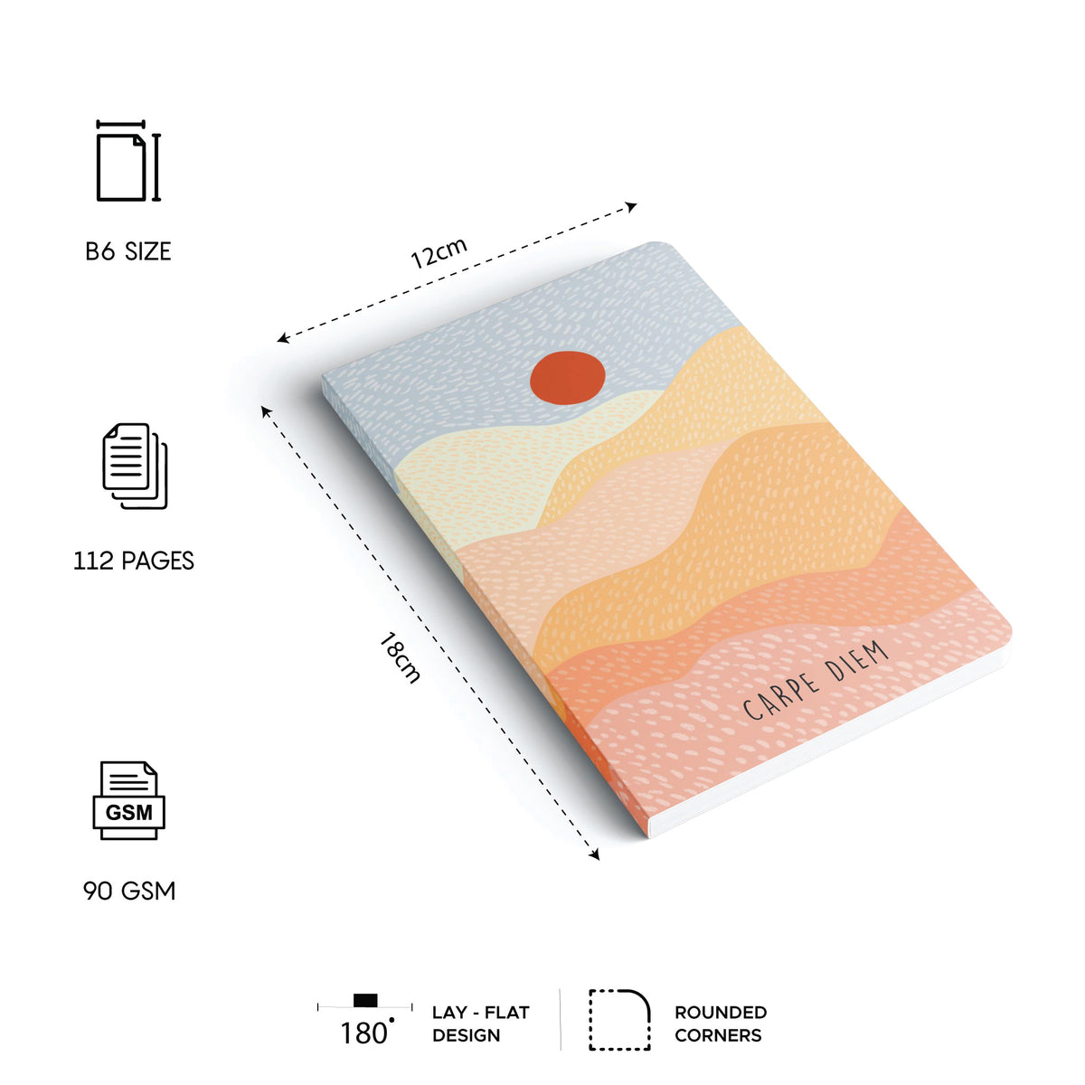 Sticker Notes Sale Carpe Diem B6 Notebook | Ruled | 90 GSM | Trendy Graphics – Factor Notes