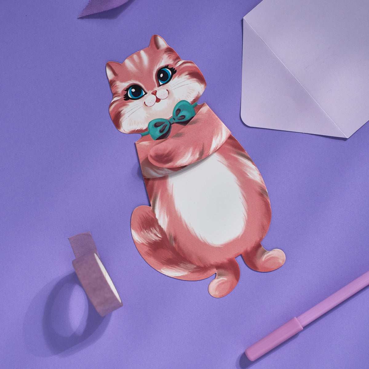 Pretty Token Cat Hug Card – Factor Notes