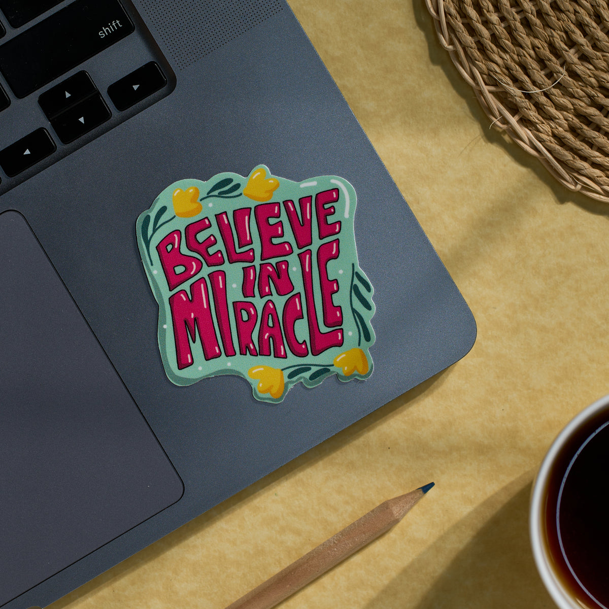 Miracle Base Sticker Believe in Miracle - Laptop Sticker – Factor Notes