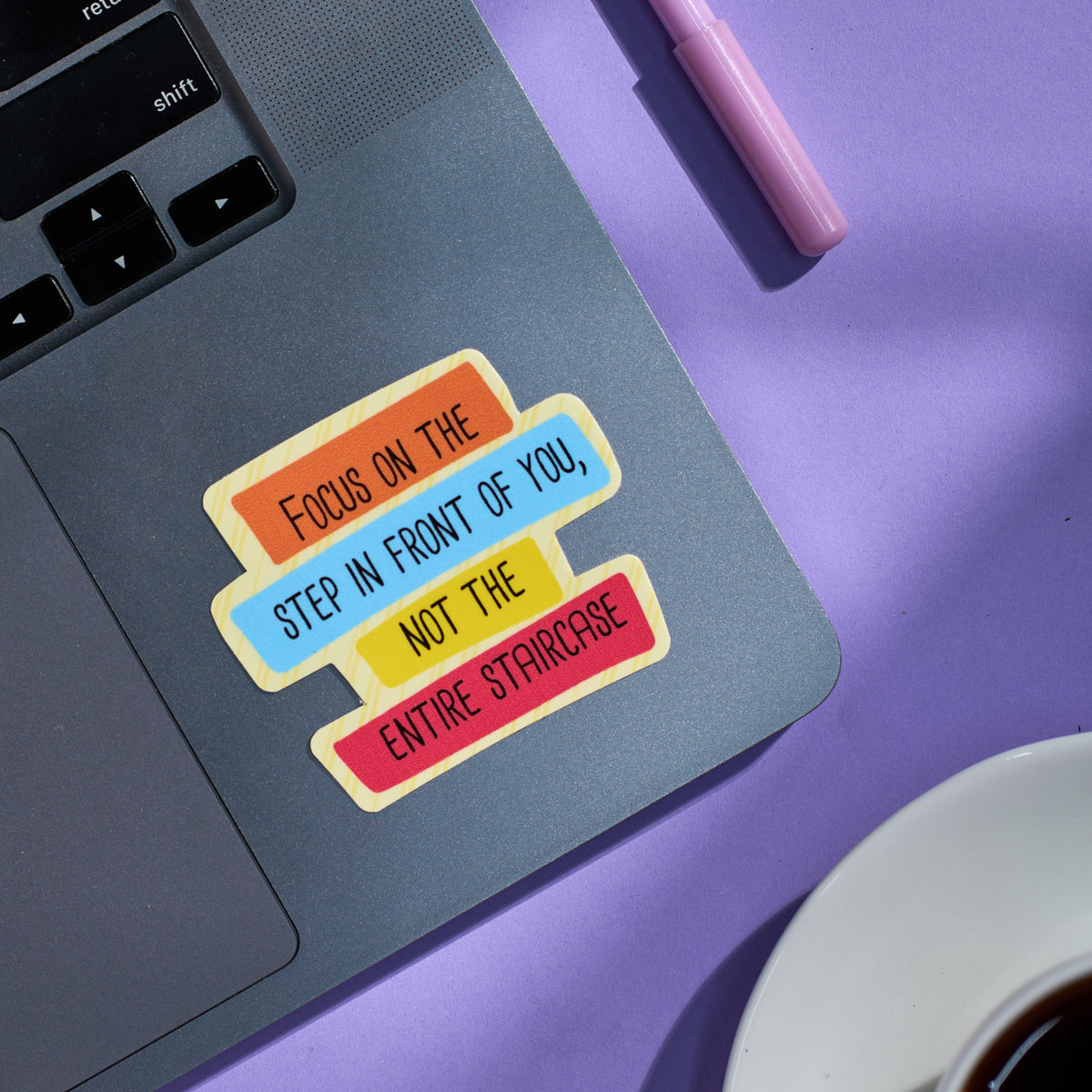 Focused Notepad Sticker Focus On The Step - Laptop Sticker – Factor Notes