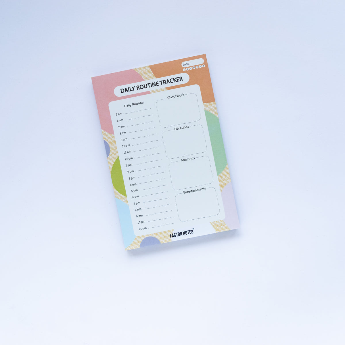 Daily Routine Tracker | A5 | 90 GSM | 90 Tear-Off Pages – Factor Notes